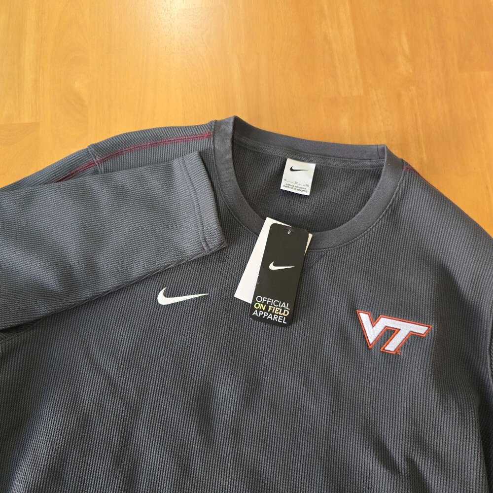 Womens Virginia Tech Nike Long Sleeve Thermal Pullover Gray X-Large New with Tag